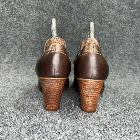 Dansko Marcia Ankle Boots Women's Size 8 Brown Leather Inside Zip Slip On Heeled - Picture 5 of 14